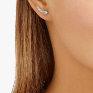 Elegant Silver Crystal Ear Climber